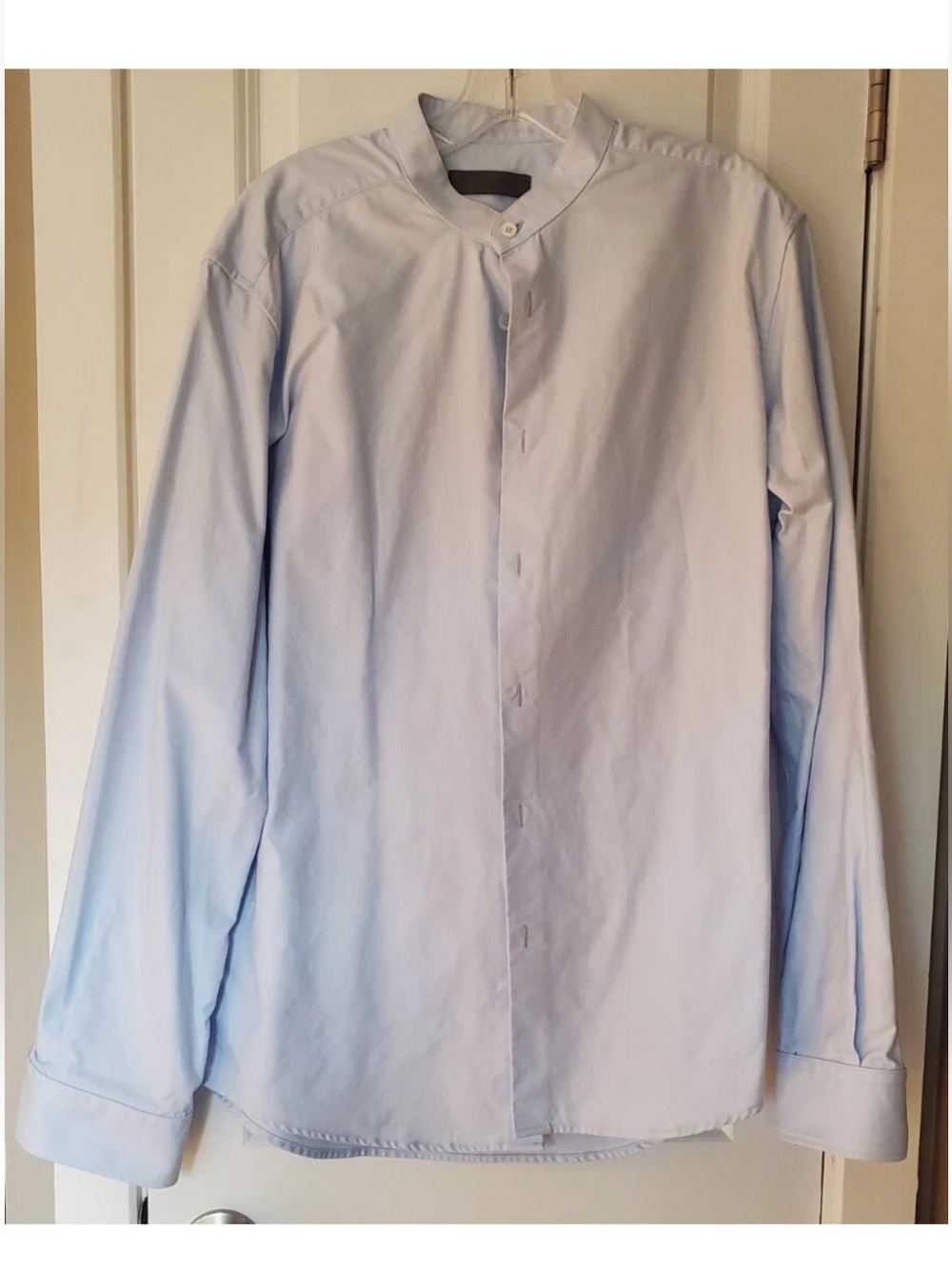 Bally cotton Light Blue Mandarin Collar Men’s Shirt, size 8